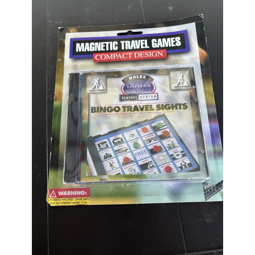 Halex Magnetic Travel Games Bingo Travel Sights Compact CD Case Model 92107 NEW